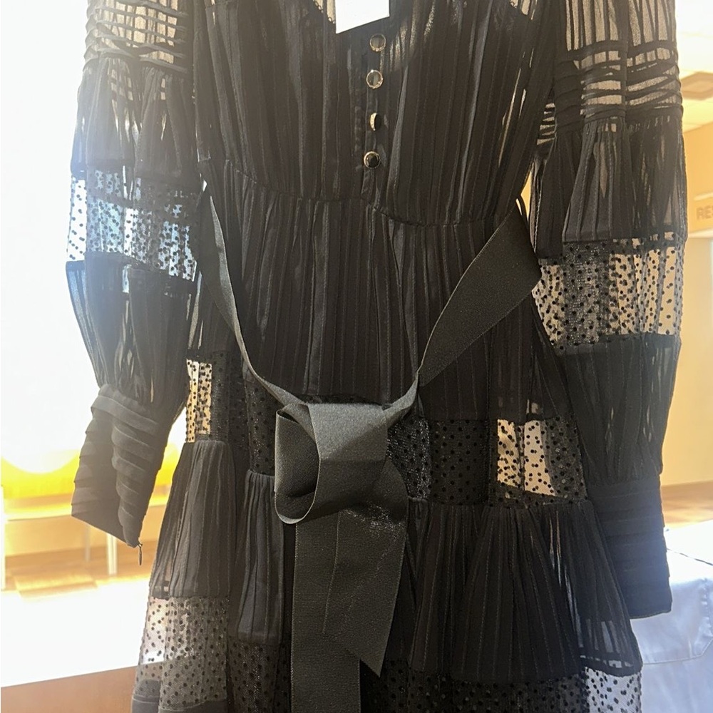 Zimmermann Black Bishop Sleeve Cocktail Sundress